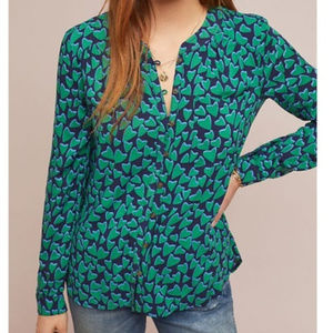 Anthropologie Colloquial Valentine Hearts Blouse